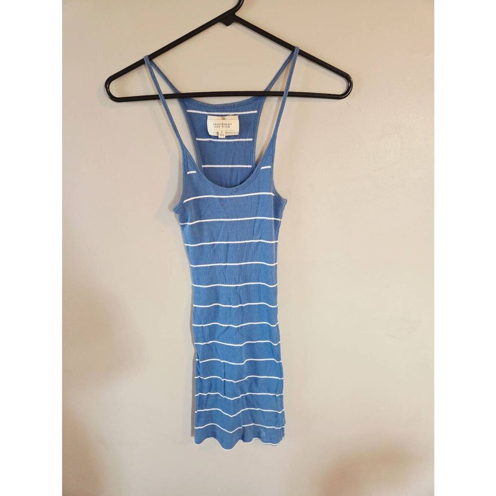 Vintage Y2K Abercrombie & Fitch Striped Stretch Fitted Mini Tank Dress